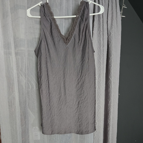 Maurices Tops - Maurices Charcoal Lace Accent Tank